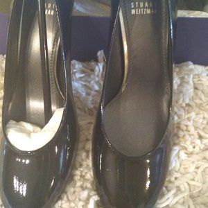 Stuart Weitzman Black Patent-Leather Pumps